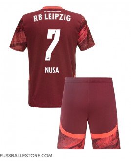 Günstige RB Leipzig Antonio Nusa #7 Auswärts Trikotsatzt Kinder 2024-25 Kurzarm (+ Kurze Hosen)